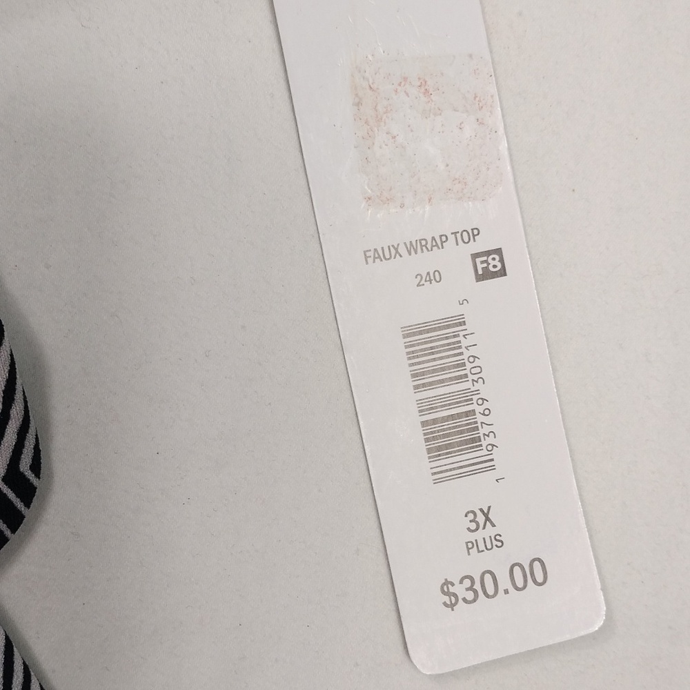 NWT Massini Black and White Chevron Blouse Size 3X - Picture 4 of 8